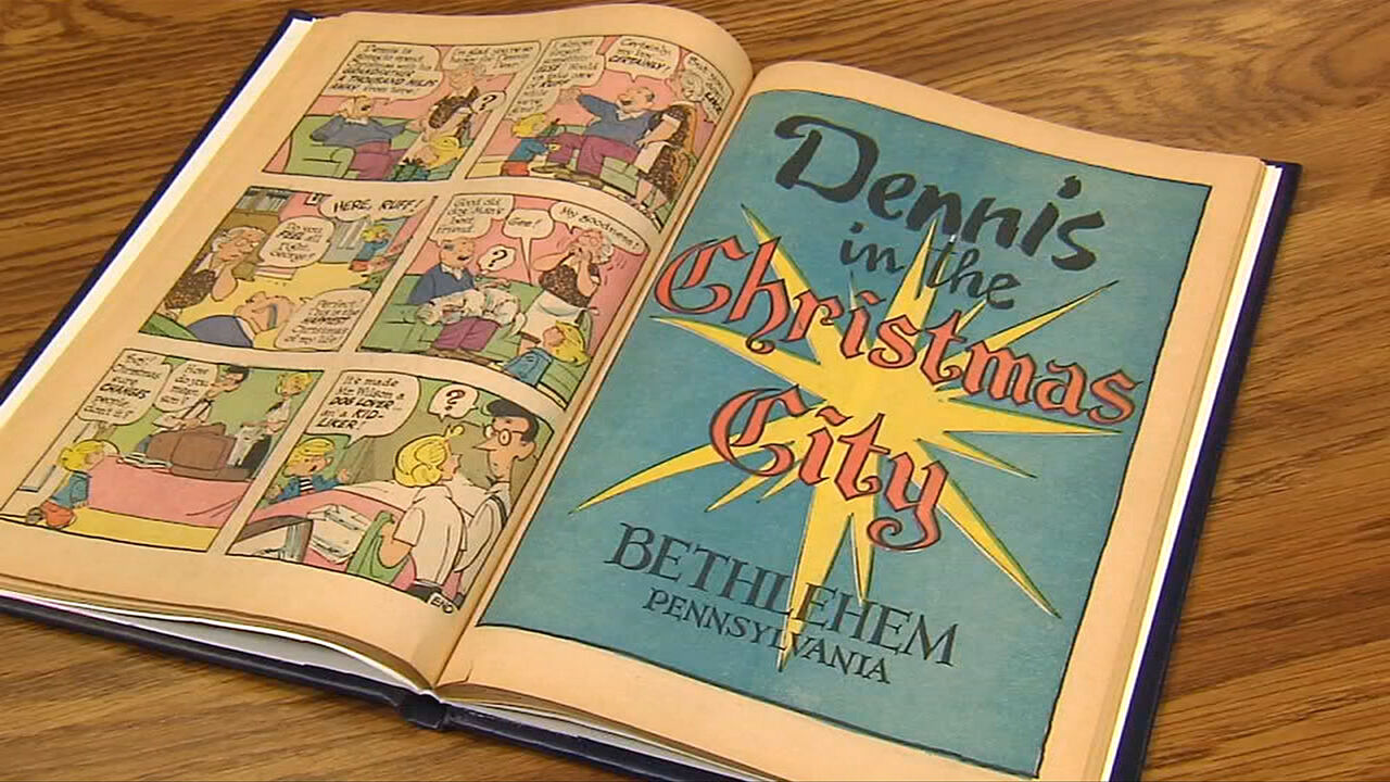 Dennis the Menace in Bethlehem the Christmas City comic inside spread